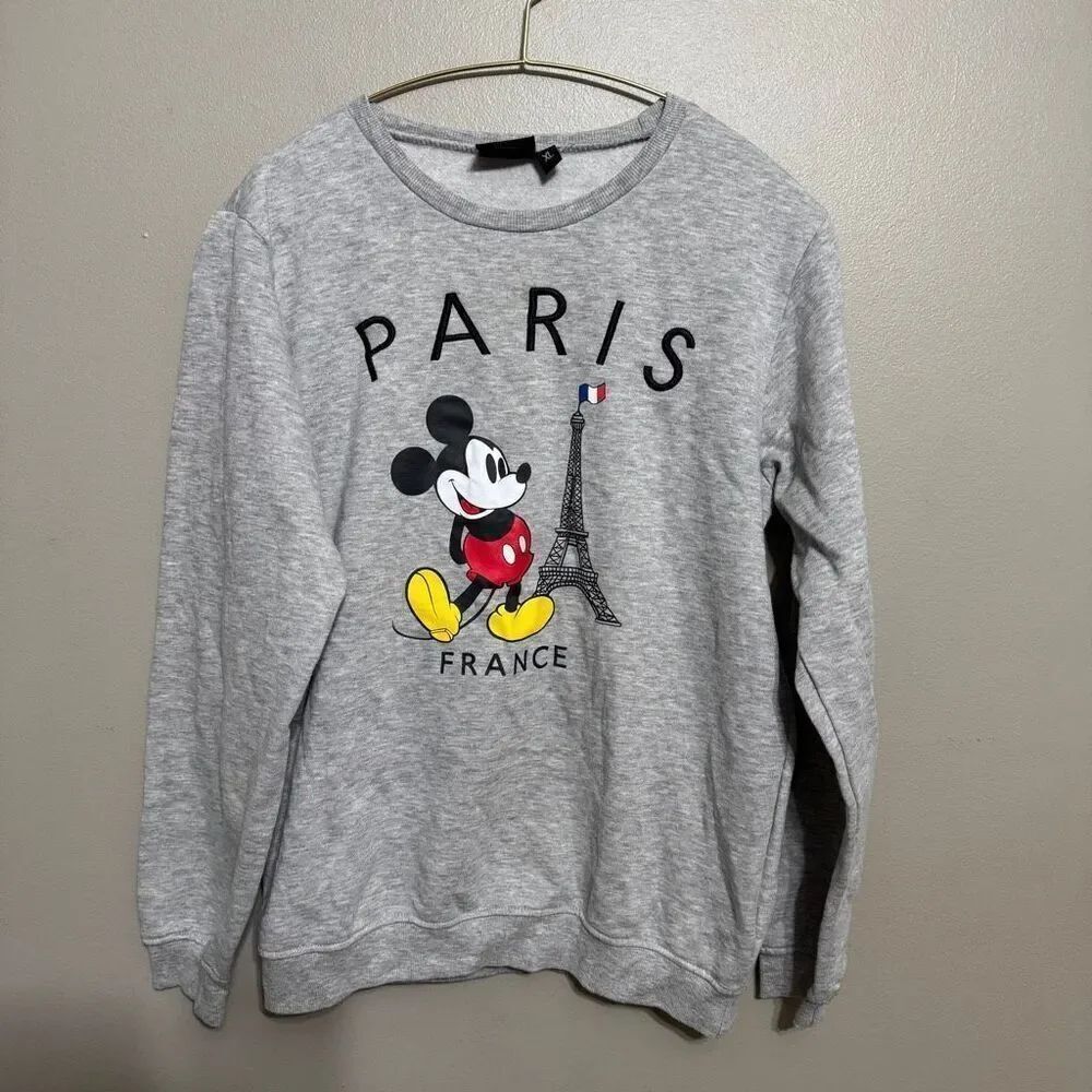Disney gray Mickey Paris crewneck sweatshirt size XL